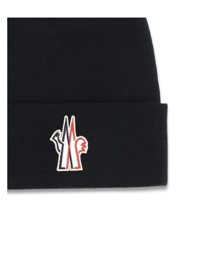 Moncler Grenoble Black Fleece Wool Beanie