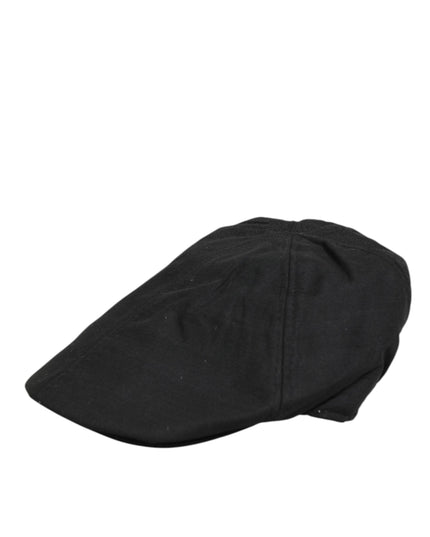 Dolce & Gabbana Black Cotton DG Logo Newsboy Cloth Capello Hat
