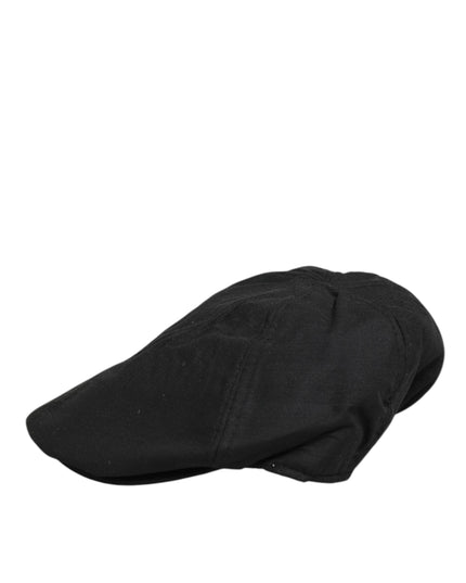Dolce & Gabbana Black Cotton DG Logo Newsboy Cloth Capello Hat