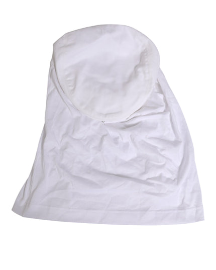 Dolce & Gabbana White Cotton DG Logo Plaque Baseball Balaclava Hat