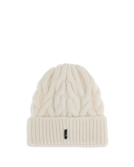 Moncler Grenoble White Fleece Wool Beanie