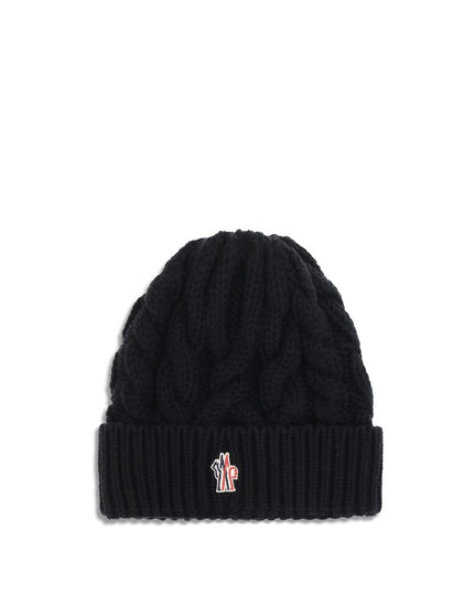 Moncler Grenoble Black Fleece Wool Beanie