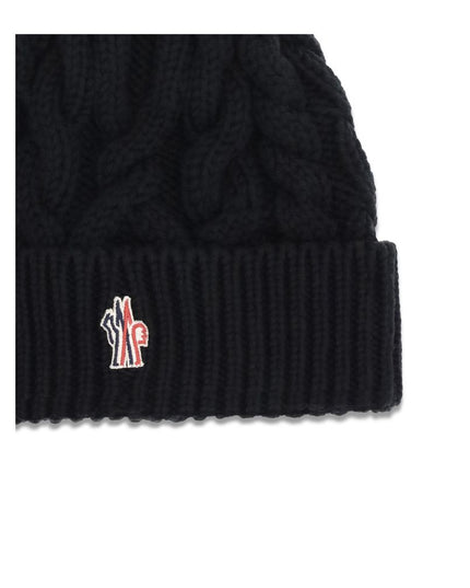 Moncler Grenoble Black Fleece Wool Beanie