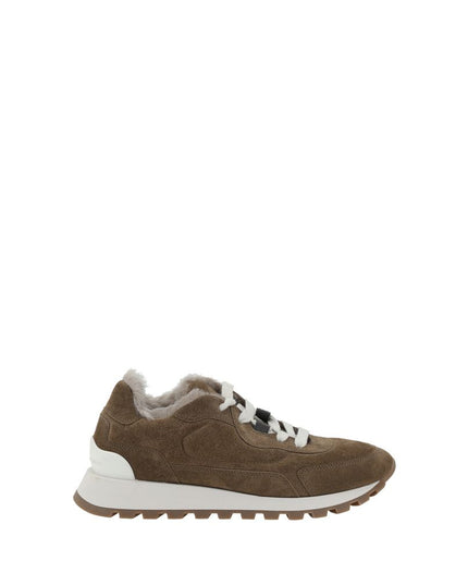 Brunello Cucinelli Brown Rubber Platform Sneakers