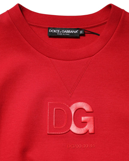 Dolce & Gabbana Red DG Logo Crew Neck Men Sweatshirt Sweater