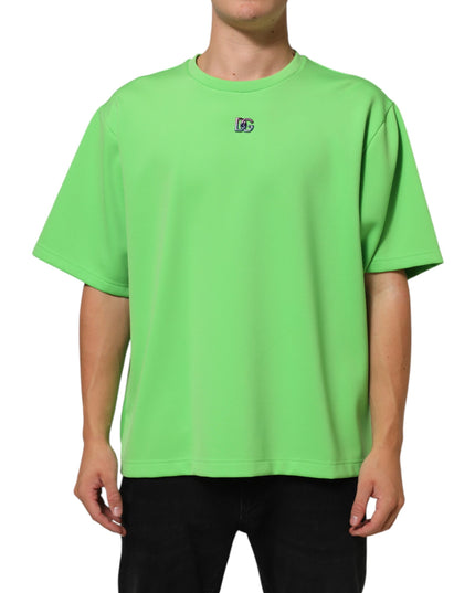 Dolce & Gabbana Green Logo Crew Neck Short Sleeves T-shirt