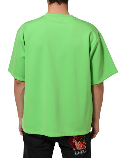 Dolce & Gabbana Green Logo Crew Neck Short Sleeves T-shirt