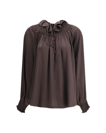 Burberry Brown Silk Blouse