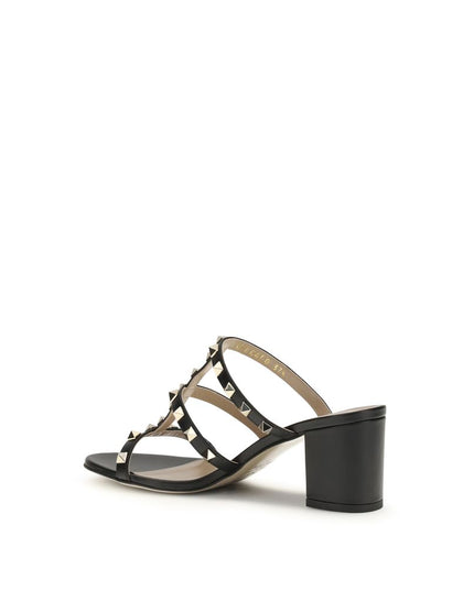 Valentino Garavani Black Calf Leather Bos Taurus Platform Sandals