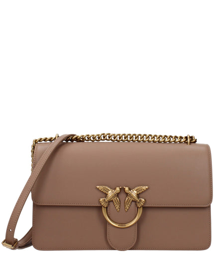 PINKO Beige Leather Crossbody Bag