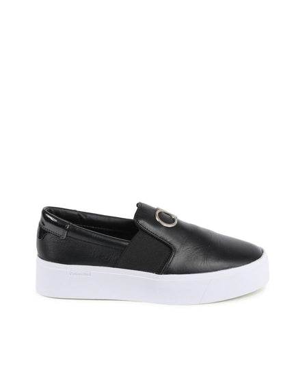Calvin Klein Black Leather Platform Sneakers