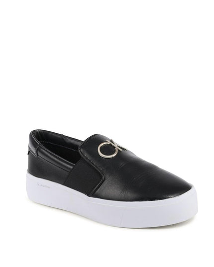 Calvin Klein Black Leather Platform Sneakers