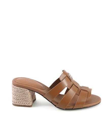 Tommy Hilfiger Brown Leather Platform Sandals