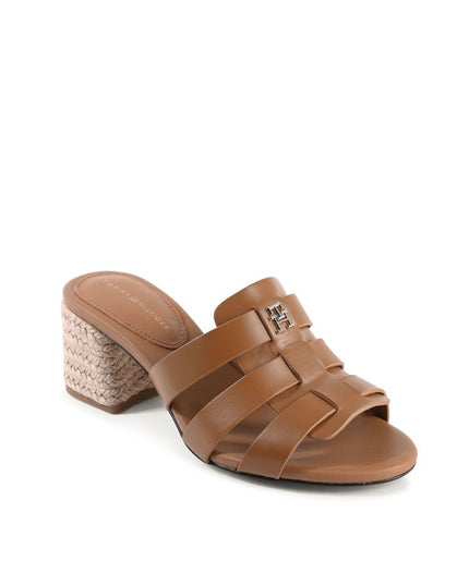 Tommy Hilfiger Brown Leather Platform Sandals