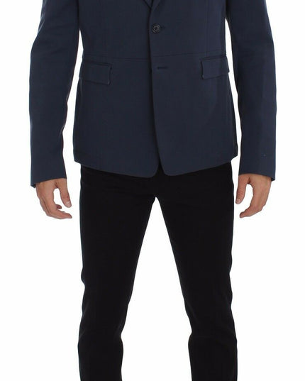 Dolce & Gabbana Blue Cotton Stretch Casual Blazer