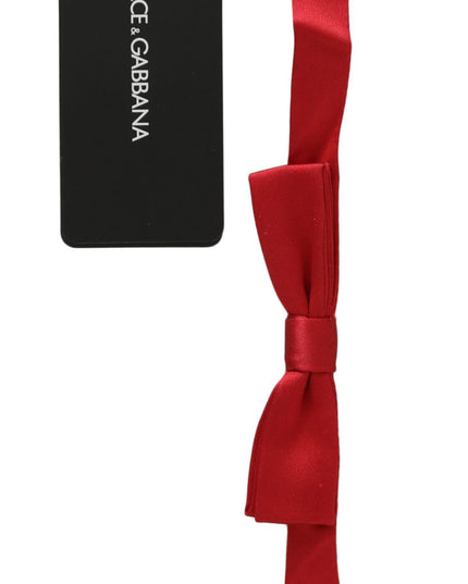 Dolce & Gabbana Red 100% Silk Slim Adjustable Neck Papillon Bow Tie