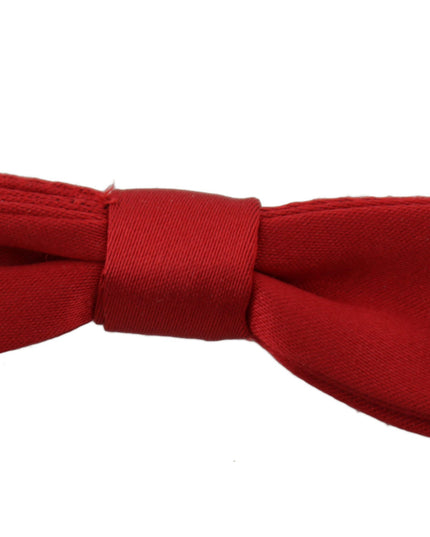 Dolce & Gabbana Red 100% Silk Slim Adjustable Neck Papillon Bow Tie