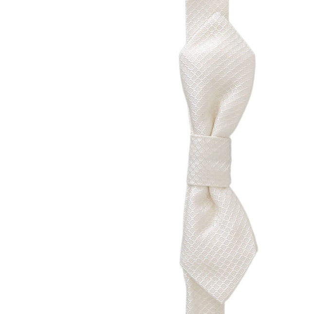 Dolce & Gabbana White 100% Silk Slim Adjustable Neck Papillon Men Tie