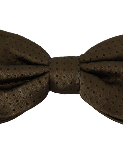 Dolce & Gabbana Brown Polka Dots Silk Adjustable Neck Papillon Men Bow Tie