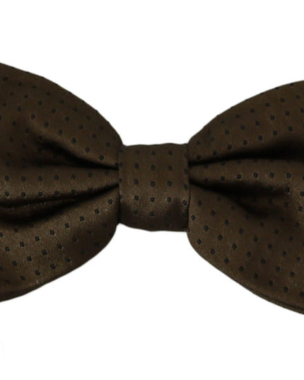 Dolce & Gabbana Brown Polka Dots Silk Adjustable Neck Papillon Men Bow Tie