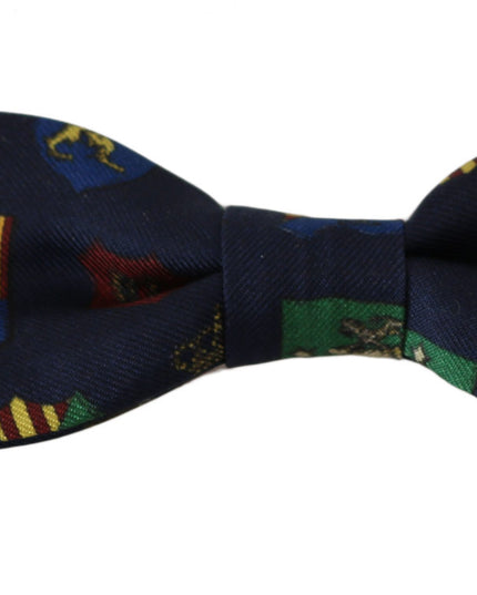 Dolce & Gabbana Blue Flags 100% Silk Adjustable Neck Papillon Men Bow Tie