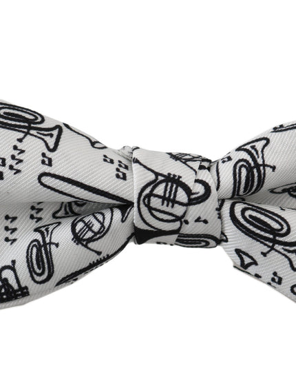Dolce & Gabbana White Instruments Adjustable Neck Papillon Men Bow Tie
