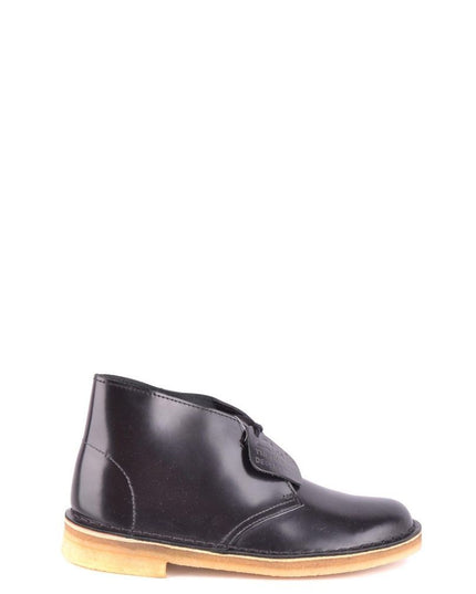 Clarks Black Leather Lace-Up Boots