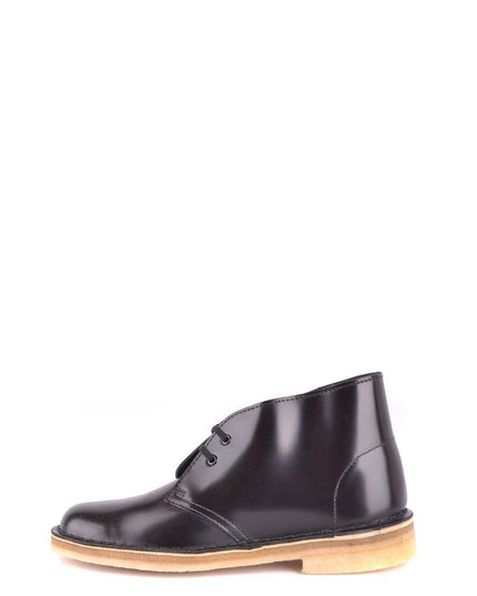 Clarks Black Leather Lace-Up Boots