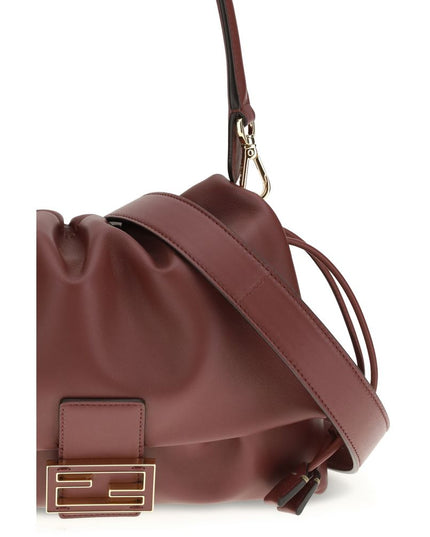 Fendi Bordeaux Calf Leather Bos Taurus Shoulder Bag