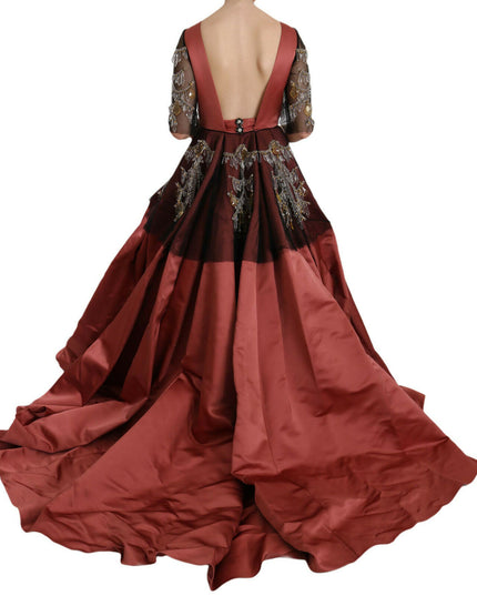 Dolce & Gabbana Crystal Chandelier Silk Princess Gown Dress