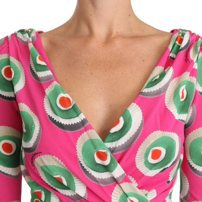 Dolce & Gabbana Pink Silk Cup Cake Sheath Stretch  Dress