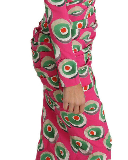 Dolce & Gabbana Pink Silk Cup Cake Sheath Stretch  Dress