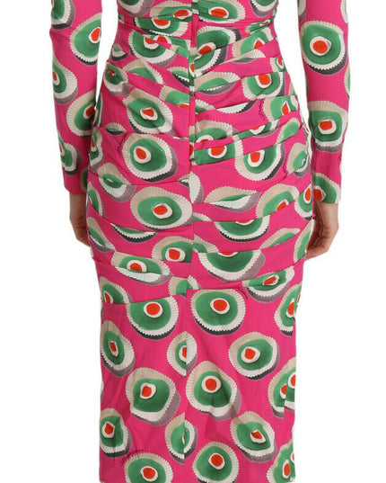 Dolce & Gabbana Pink Silk Cup Cake Sheath Stretch  Dress