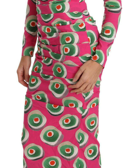 Dolce & Gabbana Pink Silk Cup Cake Sheath Stretch  Dress