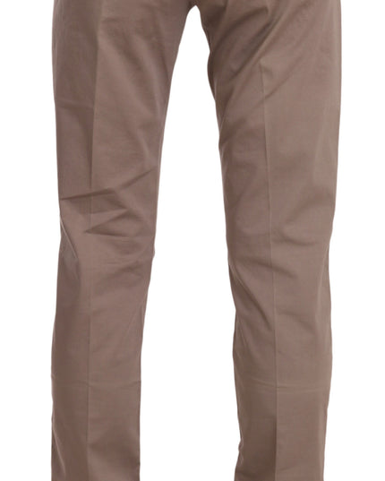 Dondup Brown Low Waist Straight Cut Trouser Pant