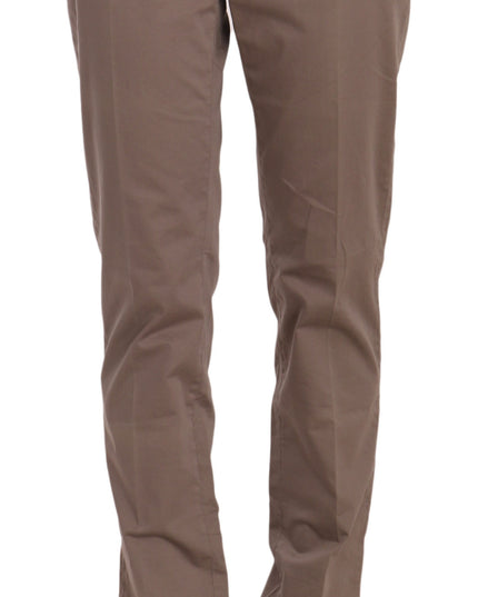 Dondup Brown Low Waist Straight Cut Trouser Pant