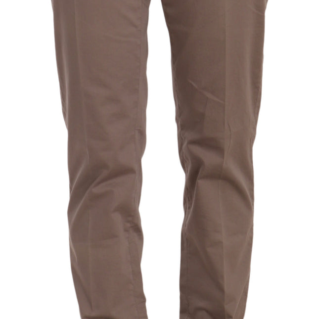 Dondup Brown Low Waist Straight Cut Trouser Pant