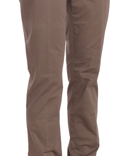 Dondup Brown Low Waist Straight Cut Trouser Pant