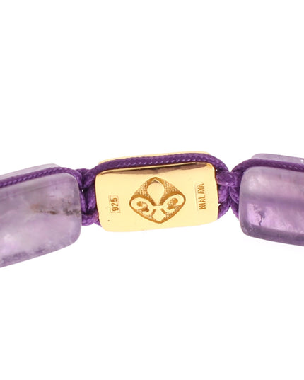 Nialaya CZ Amethyst 18K Gold 925 Bracelet