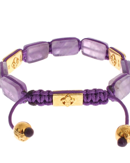 Nialaya CZ Amethyst 18K Gold 925 Bracelet