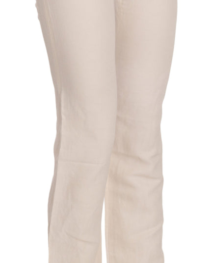 LAUREL White High Waist Silk Blend Flared Dress Trousers Pants