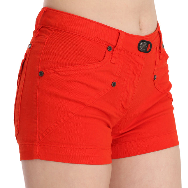 PLEIN SUD Orange Mid Waist Cotton Denim Mini