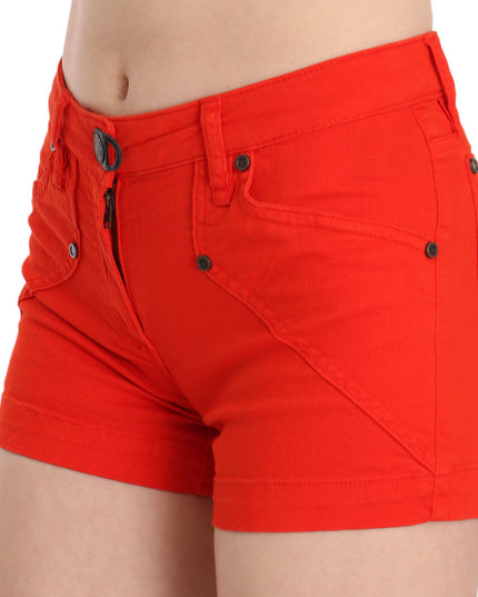 PLEIN SUD Orange Mid Waist Cotton Denim Mini