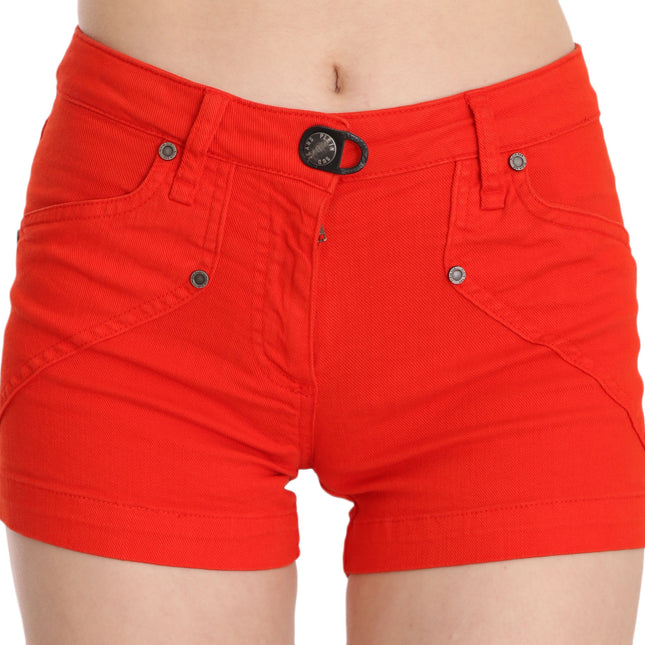 PLEIN SUD Orange Mid Waist Cotton Denim Mini