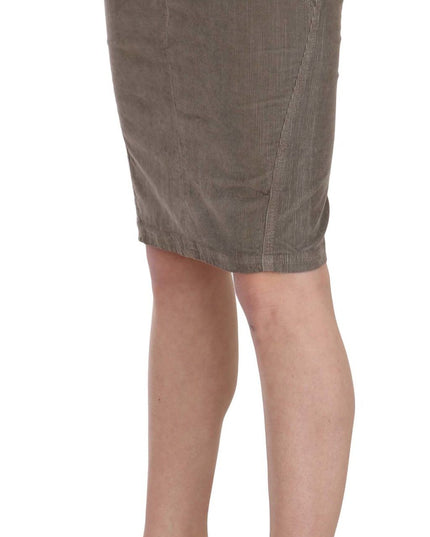 Just Cavalli Gray Corduroy Pencil Straight A-Line Skirt