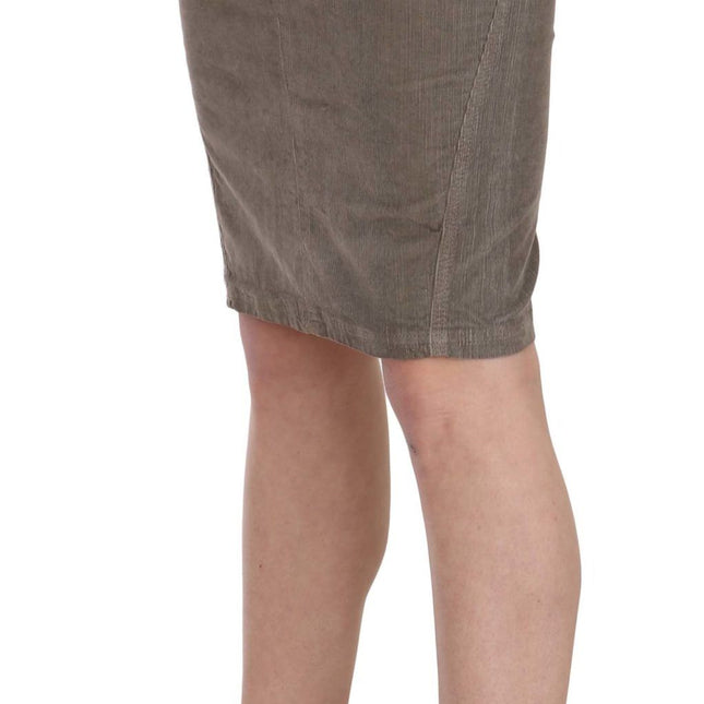 Just Cavalli Gray Corduroy Pencil Straight A-Line Skirt