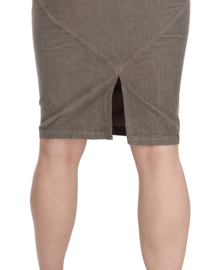 Just Cavalli Gray Corduroy Pencil Straight A-Line Skirt