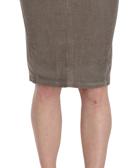 Just Cavalli Gray Corduroy Pencil Straight A-Line Skirt