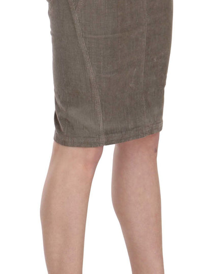 Just Cavalli Gray Corduroy Pencil Straight A-Line Skirt