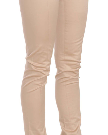 Just Cavalli Cream Low Waist Skinny Formal Trousers Pants
